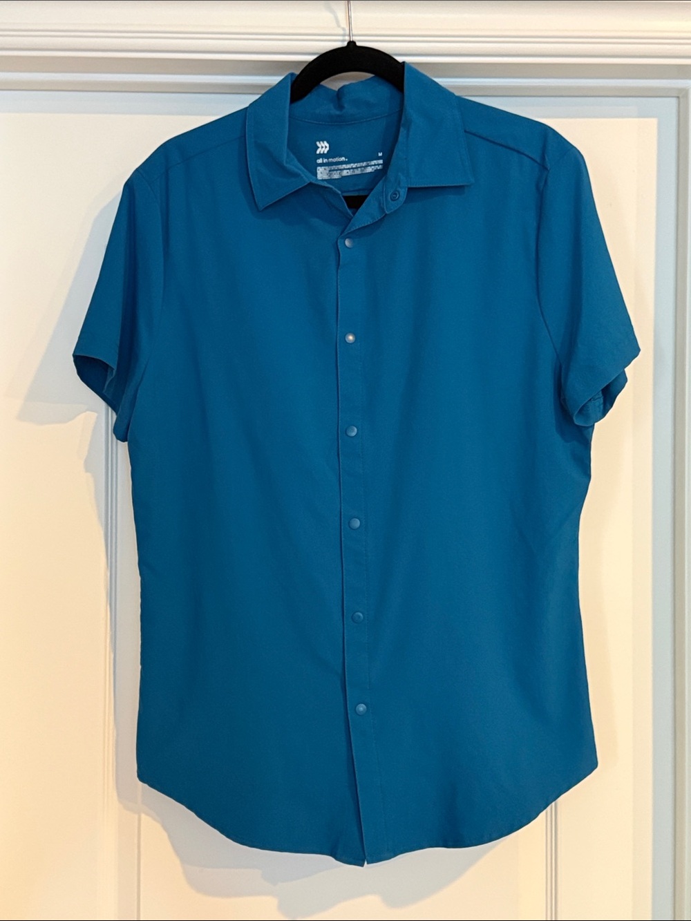 Men's All in Motion Snap Button Down Short Sleeve Shirt